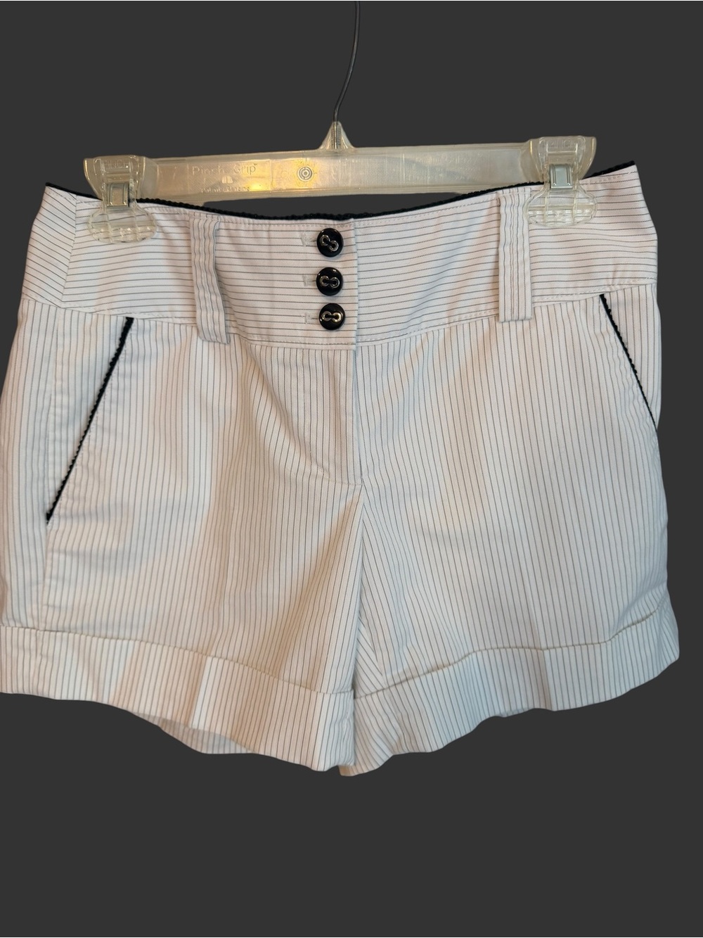 White House Black Market Tailored Pinstripe Shorts • 3-Button Waist • Size 2
